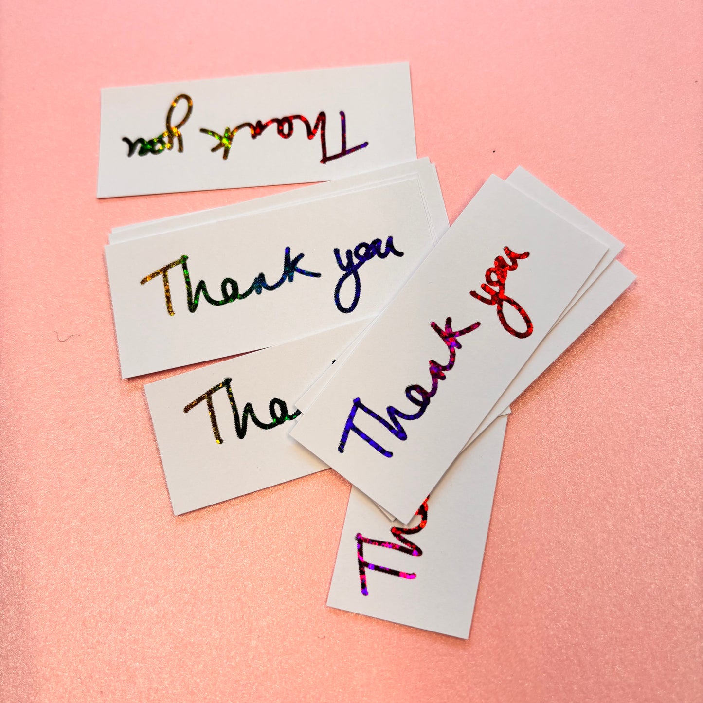 10pcs Multicoloured Foiled Thank You Word Pack