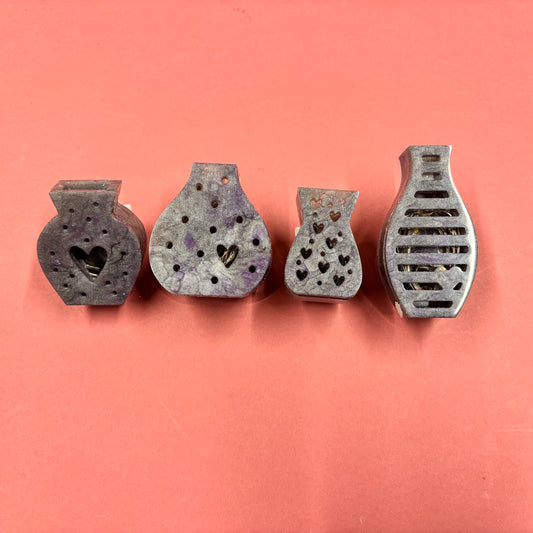 Set of 4 Light Up Mini Vases in Grey