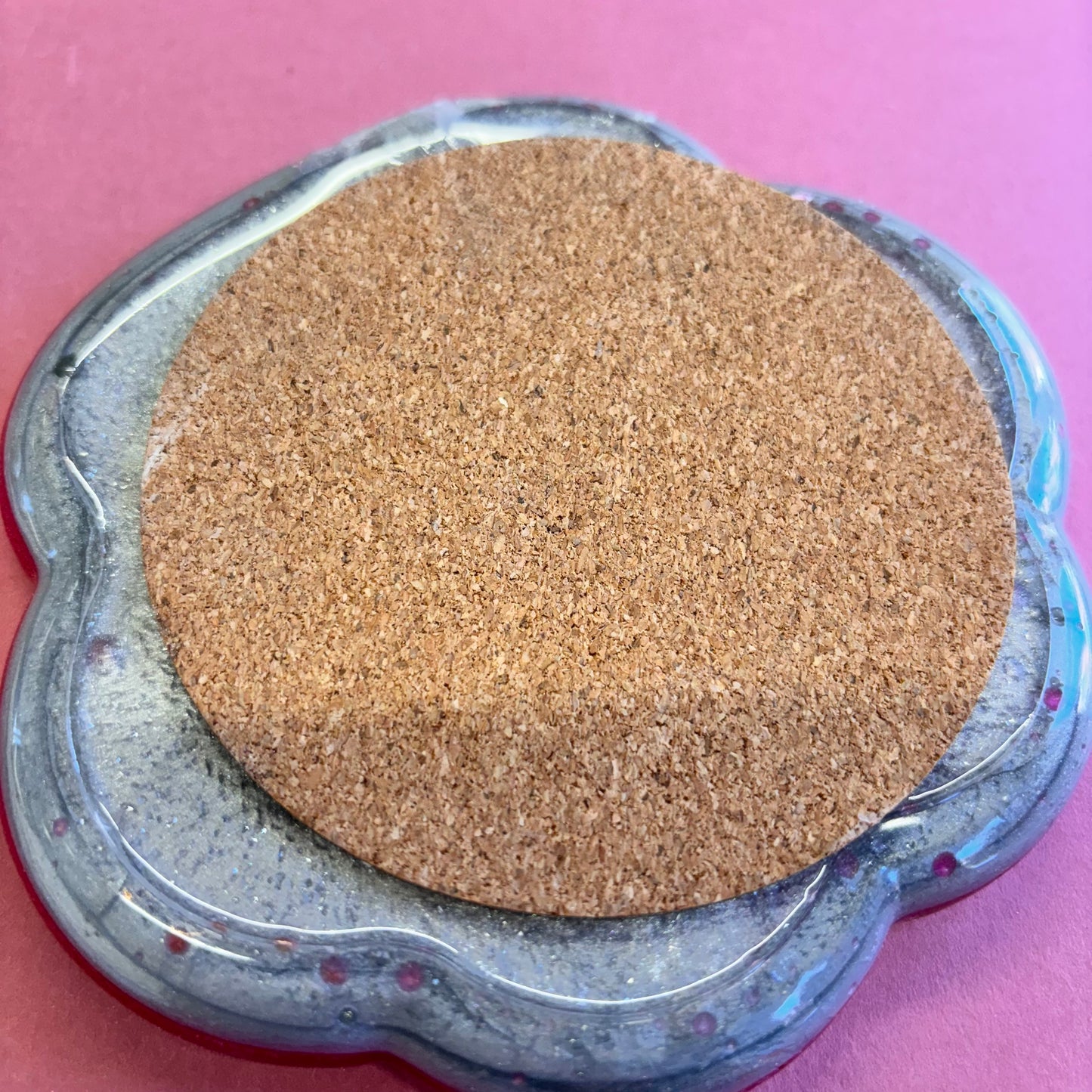 Pink Silver and Bronze Paw Trinket Tray