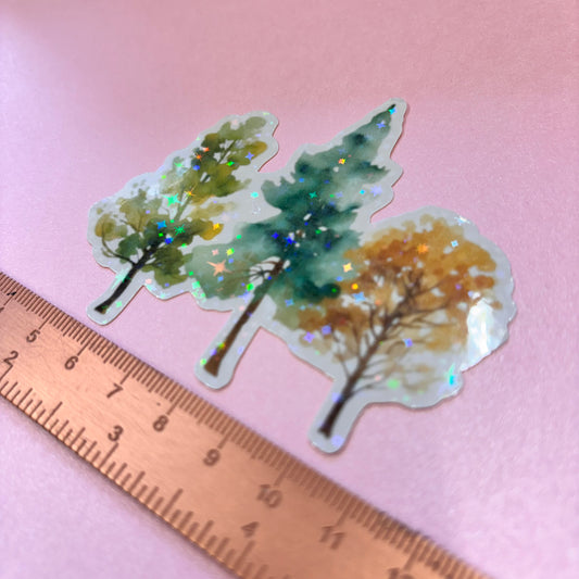 City Life Woodland Die Cut Sticker in Holographic