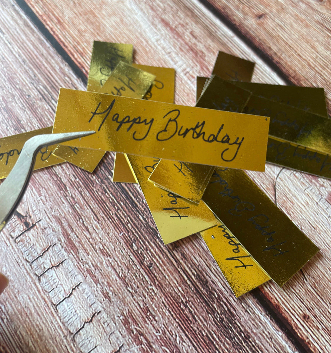 20 pcs Handwritten “Happy Birthday” foiled word pack