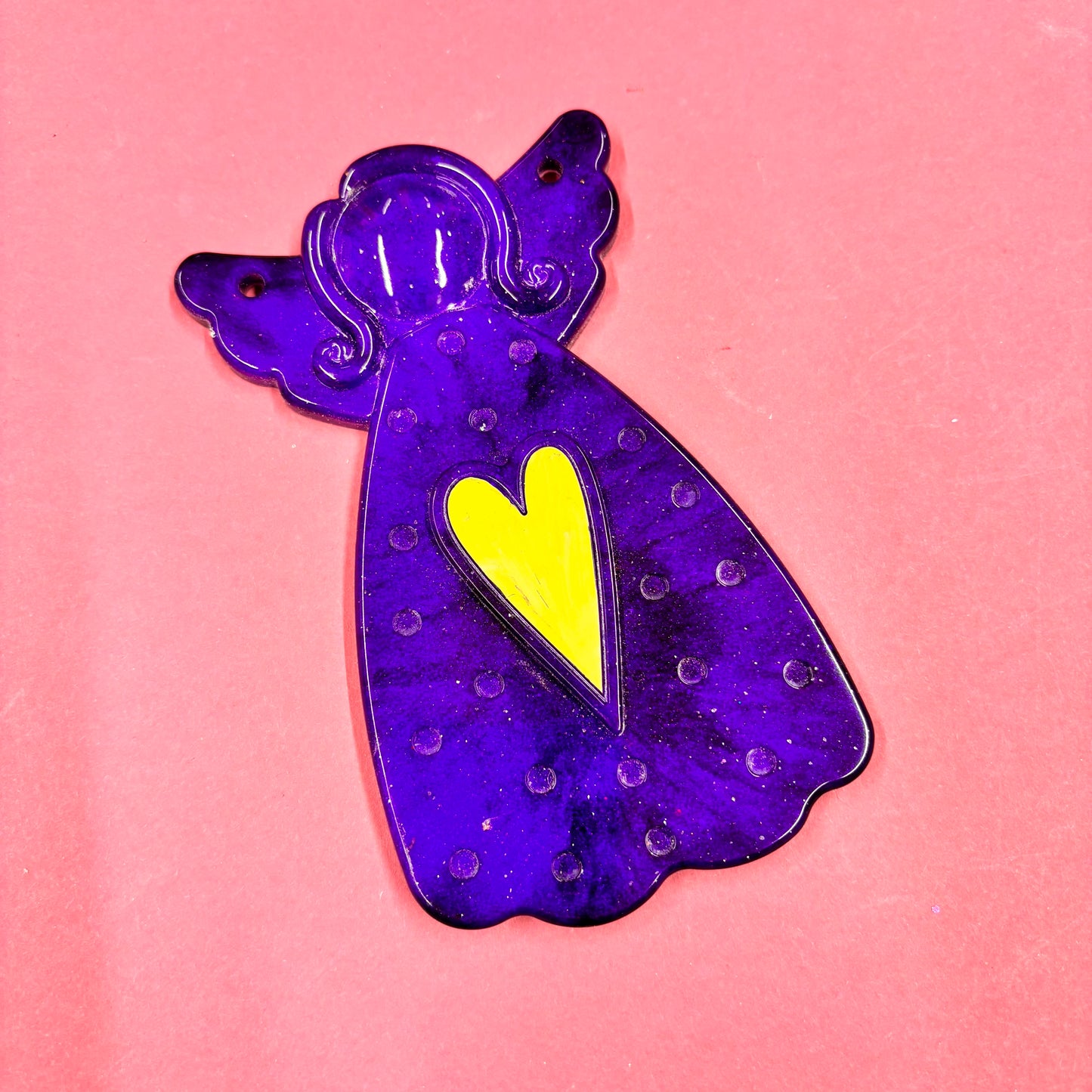 Beautiful Purple large Resin Angel Hanger