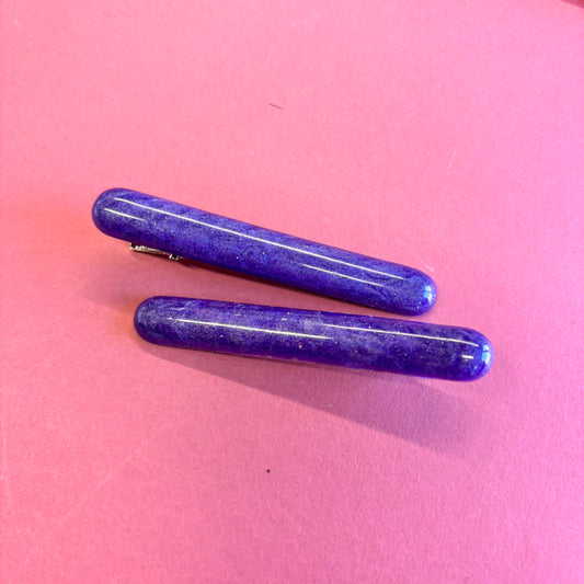 2 Purple straight Hair Clips