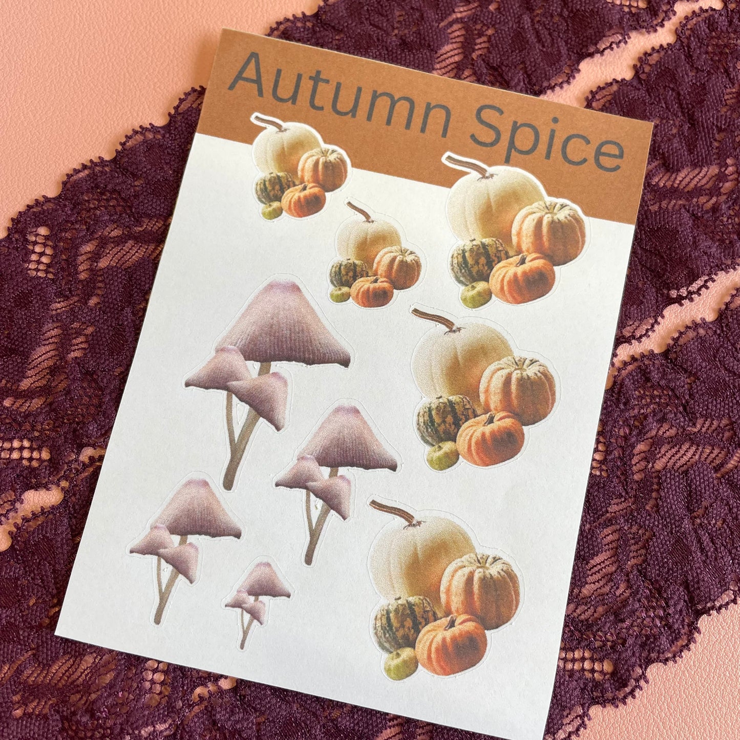 Set of 3 Autumn Spice Sticker Sheets