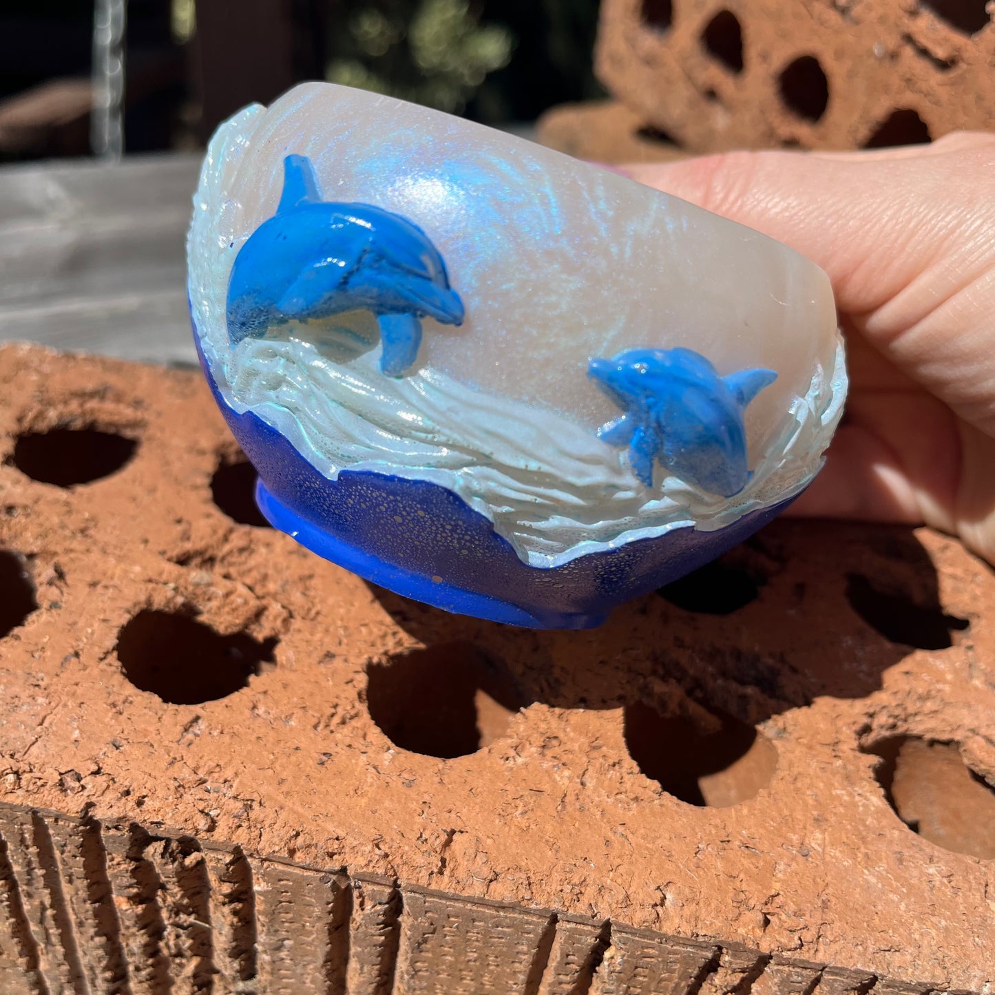 Dolphin Scene 3d Resin Pot