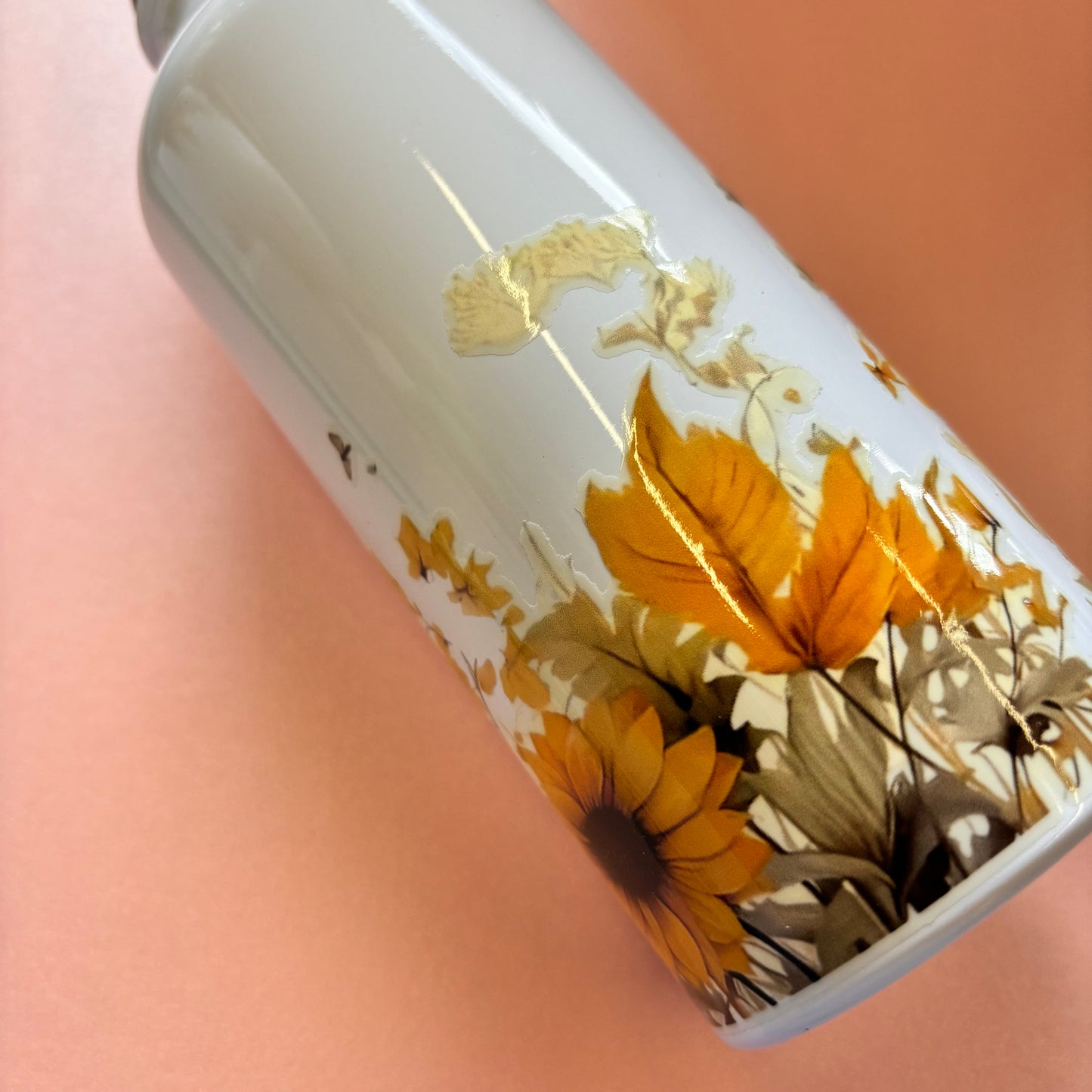 600ml Water bottle Yellow Flower Design