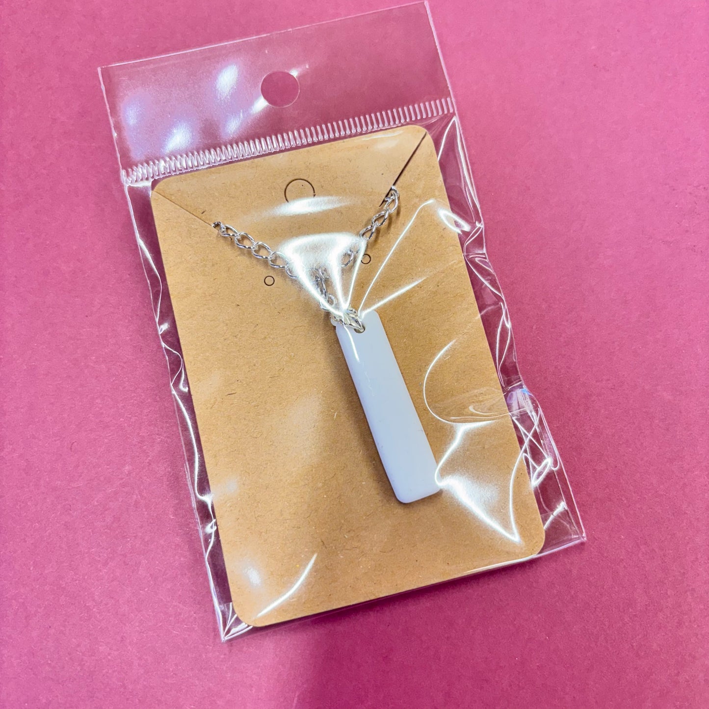 White Rectangle Eco Resin Pendant