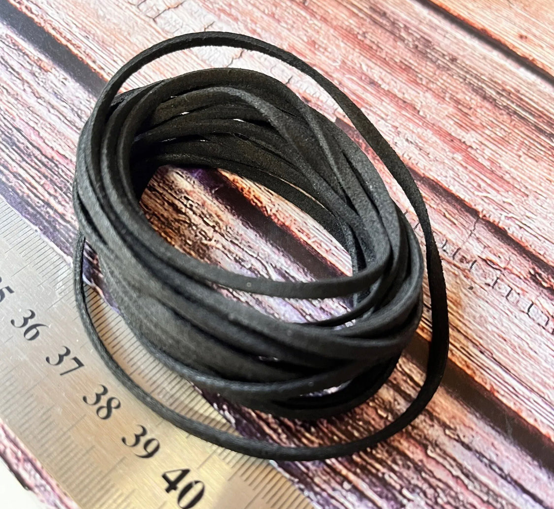 3 meters 2mm Black Suede cord