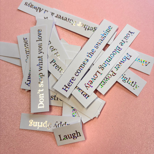 30pcs Silver Foiled Floral Treasures Word Pack