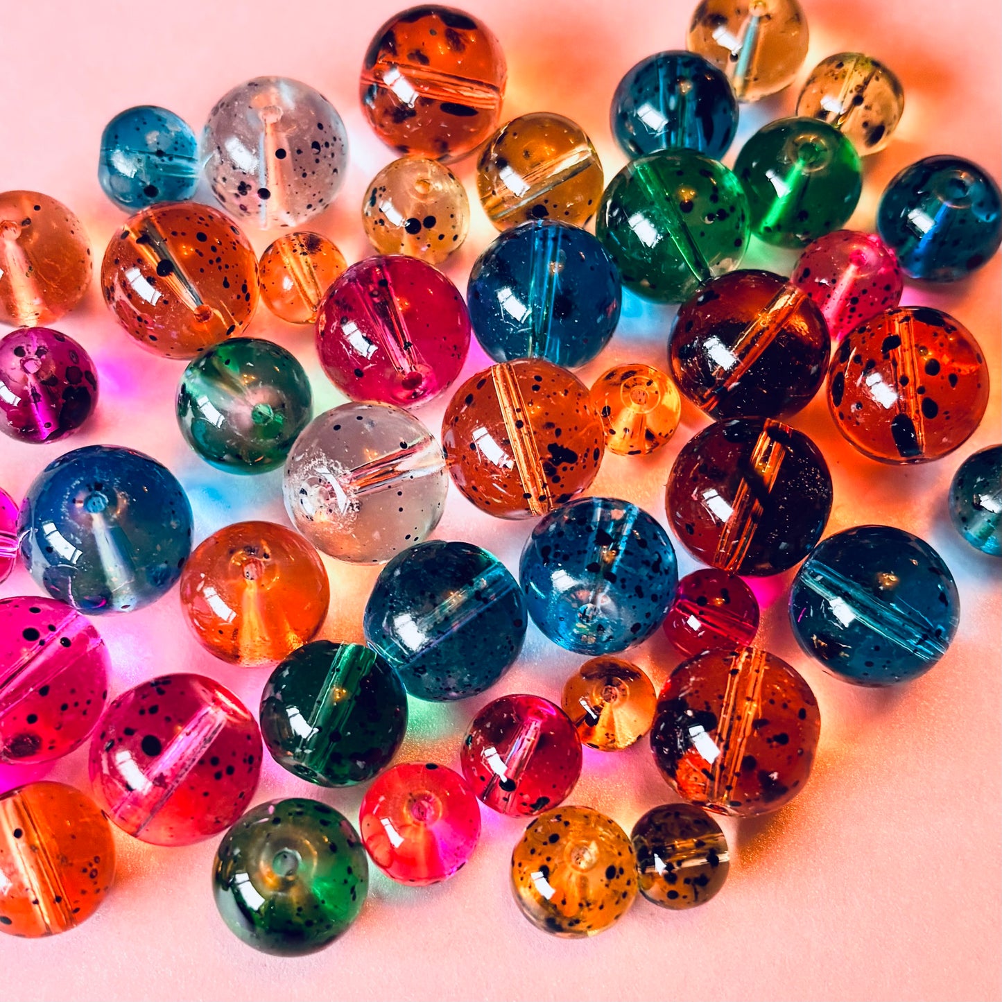 100 grams of mixed multi coloured Glass beads