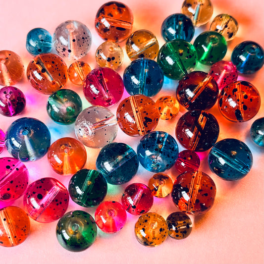 100 grams of mixed multi coloured Glass beads