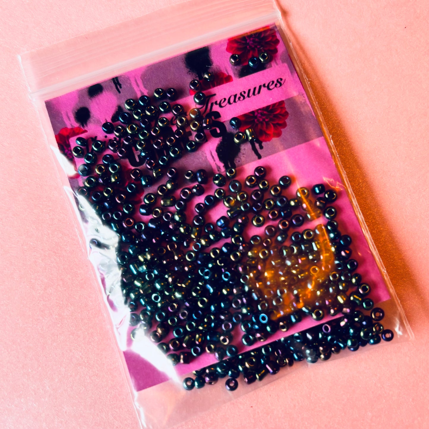 10 grams of Black Petrol Effect 12/0 Seed Glass beads