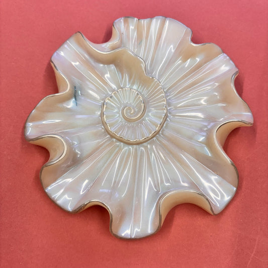 Beautiful White And Silver Shell Trinket Tray