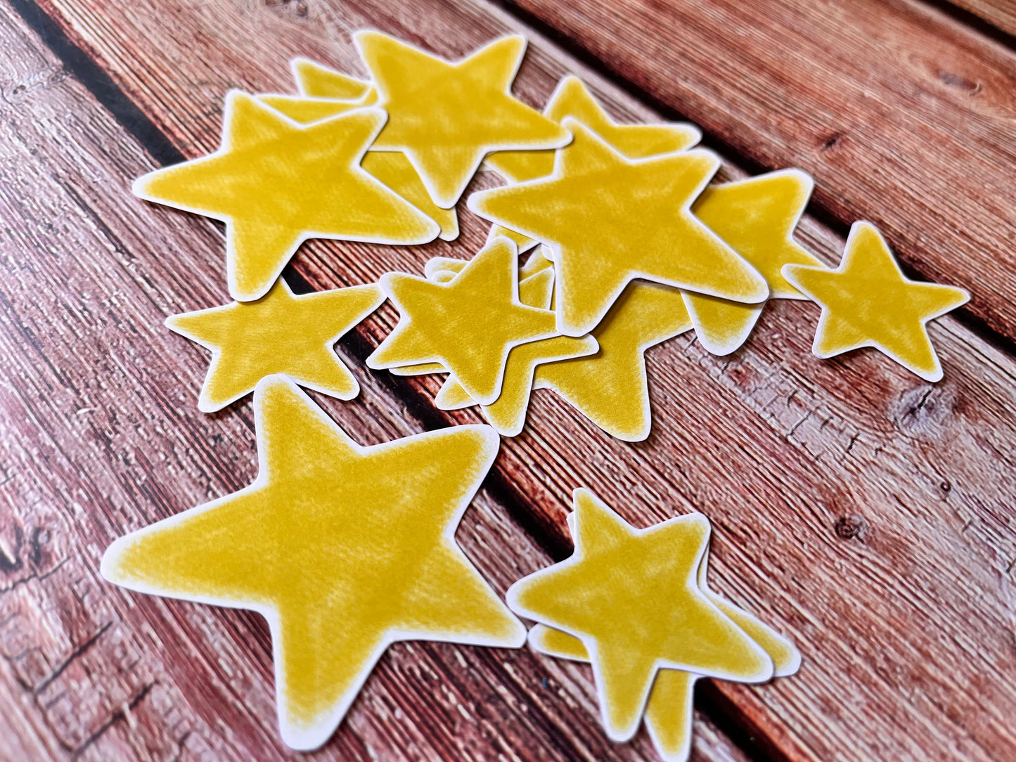 15 pcs yellow Star ephemera