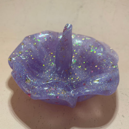 Purple glitter Resin Ring Holder Dish