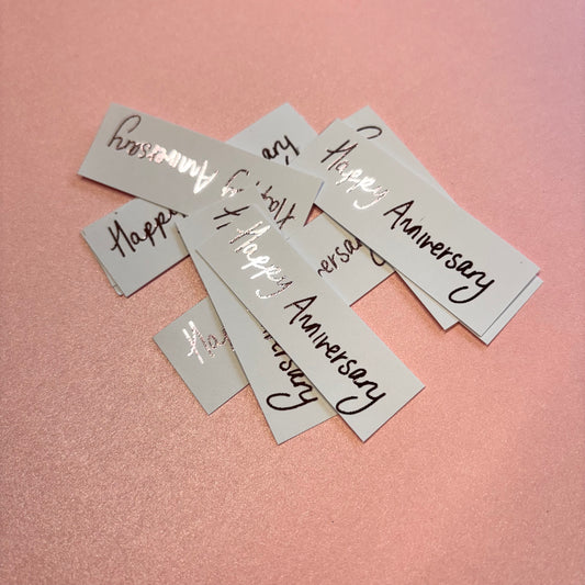 10pcs Light Purple Foiled With Happy Anniversary Word Pack