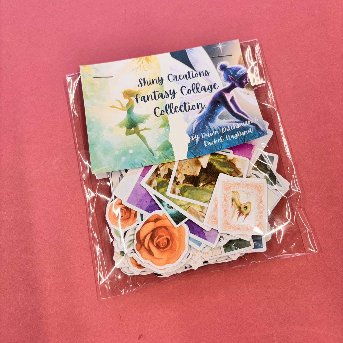 Fantasy Collage Book Ephemera and Sticker Bundle