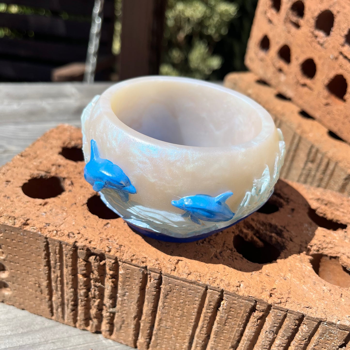 Dolphin Scene 3d Resin Pot
