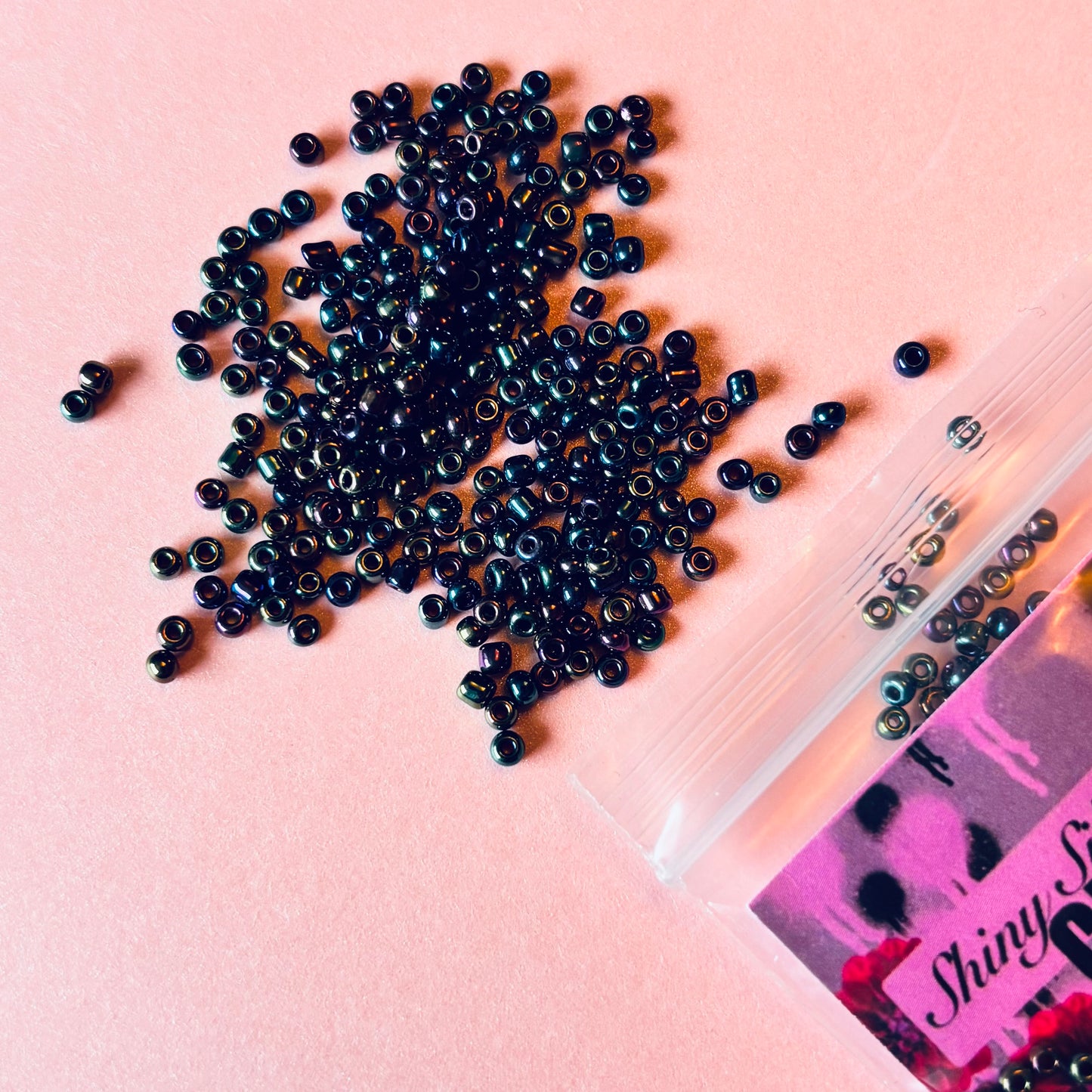 10 grams of Black Petrol Effect 12/0 Seed Glass beads