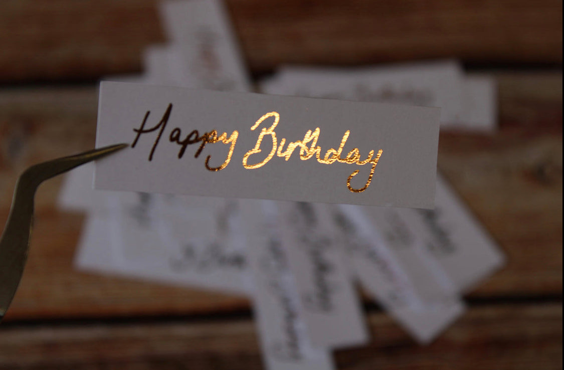 20 pcs Handwritten “Happy Birthday” foiled word pack