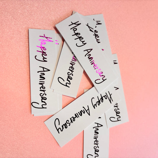 10pcs Dark Purple Foiled With Happy Anniversary Word Pack