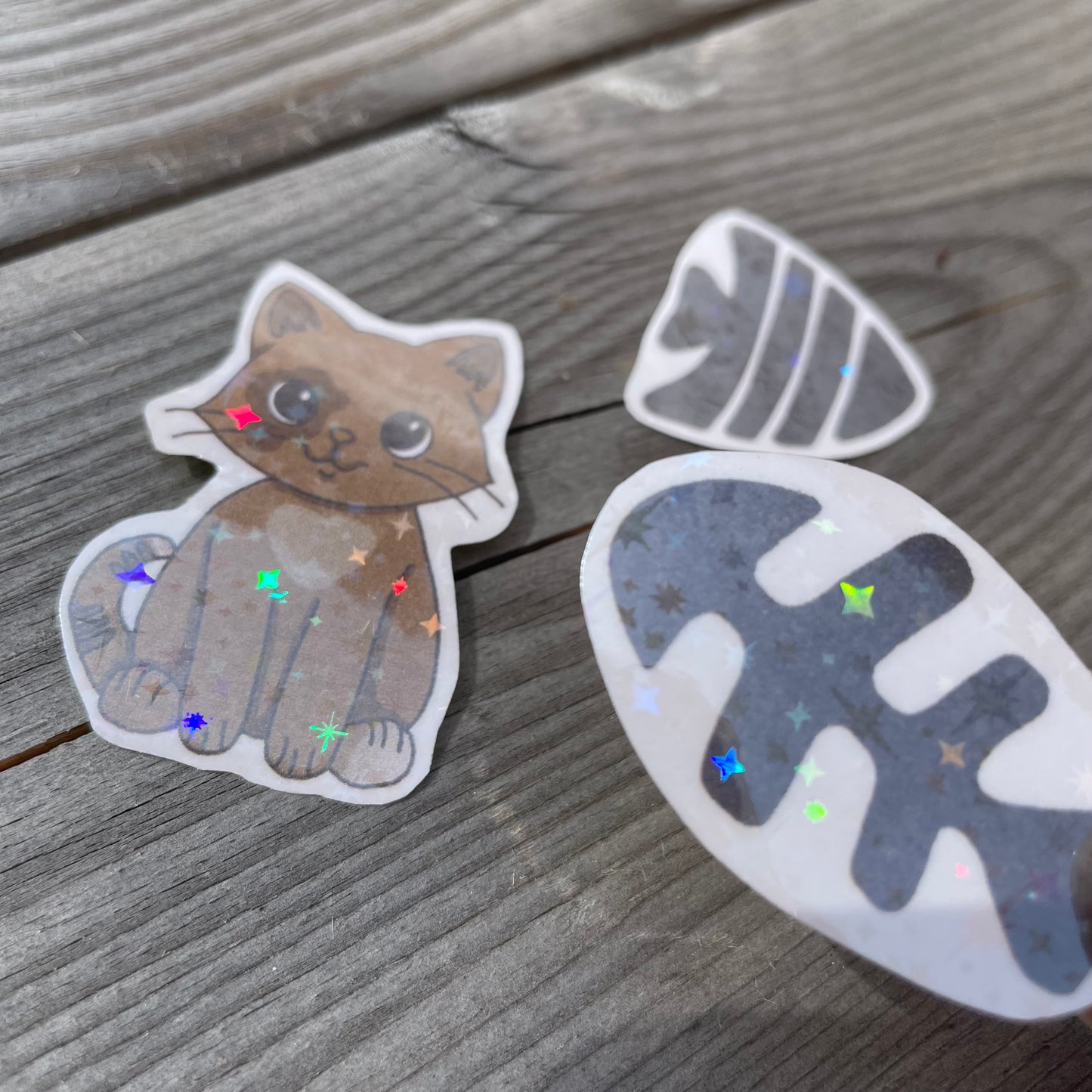 3 pc Casper the Cat Holographic Stickers