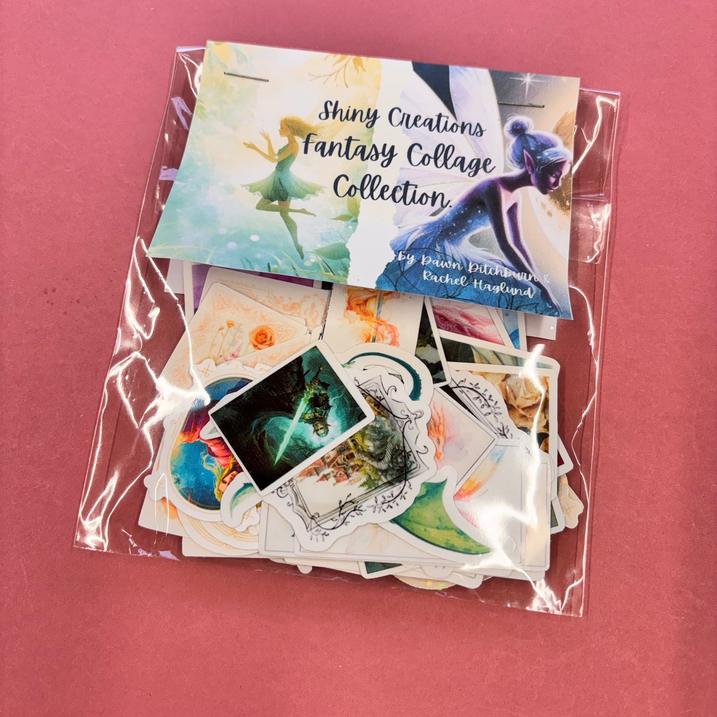 Fantasy Collage Book Ephemera and Sticker Bundle