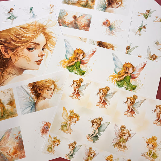 DIGITAL Enchanted Fairies 7pcs Cut Apart Paper Collection