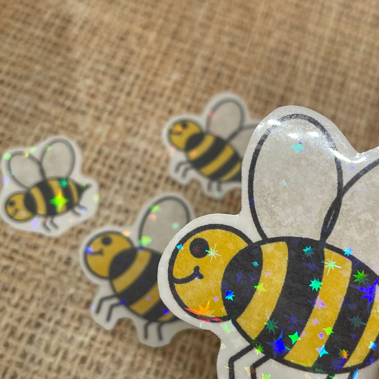 4 pc Bumblebee Holographic Stickers