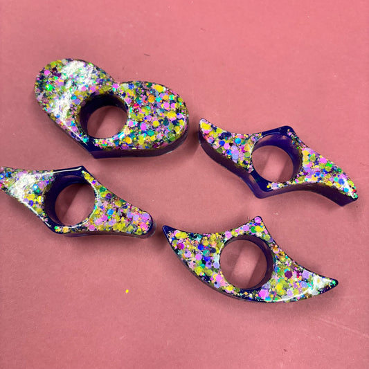 Set Of 4 Purple and Multi Coloured Glitter Book Openers