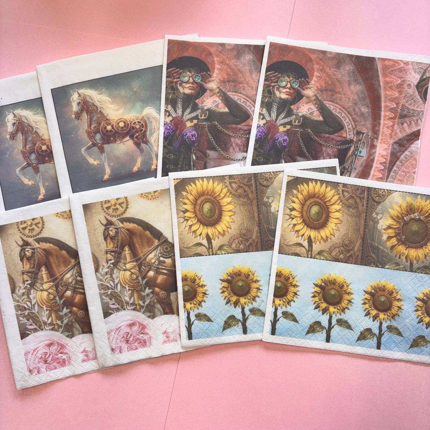 Victorian Steampunk 8pcs Napkins by Shiny Creation