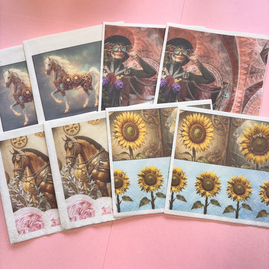 Victorian Steampunk 8pcs Napkins by Shiny Creation