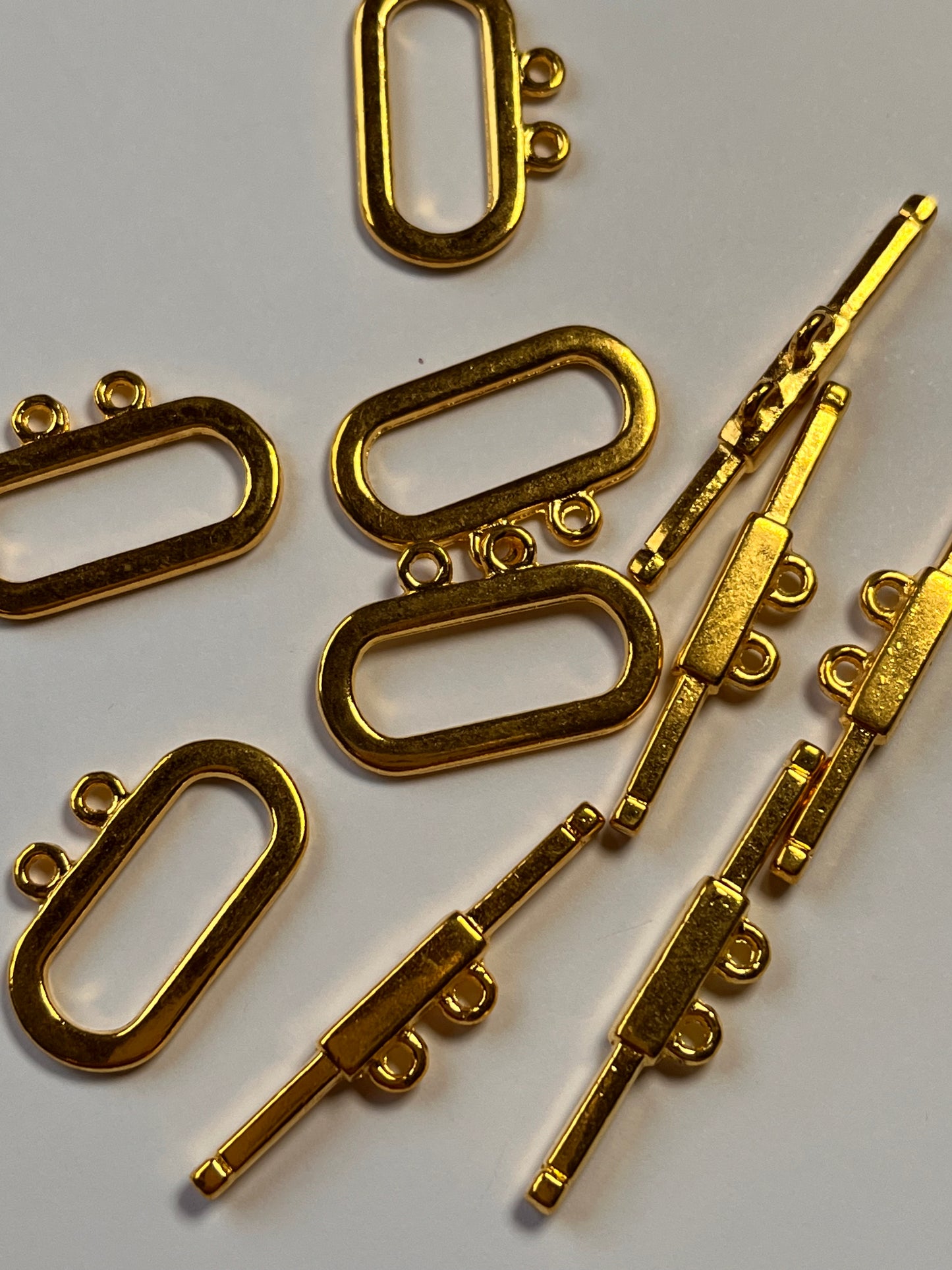 5 sets Gold Plated 2 strand Toggle Clasps