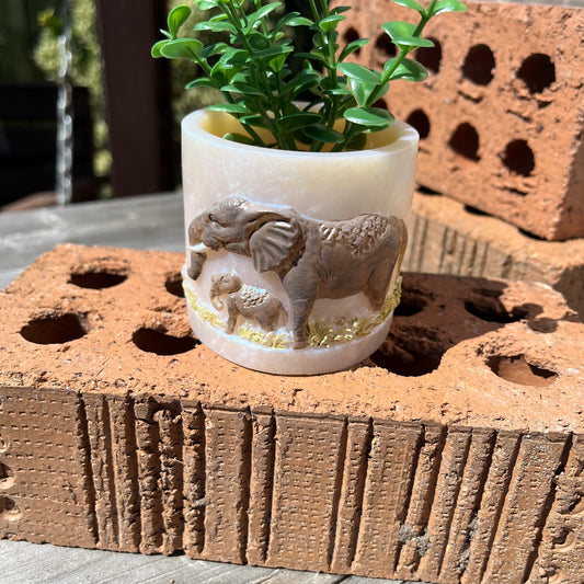 Elephant Scene 3d Resin Pot Made To Order