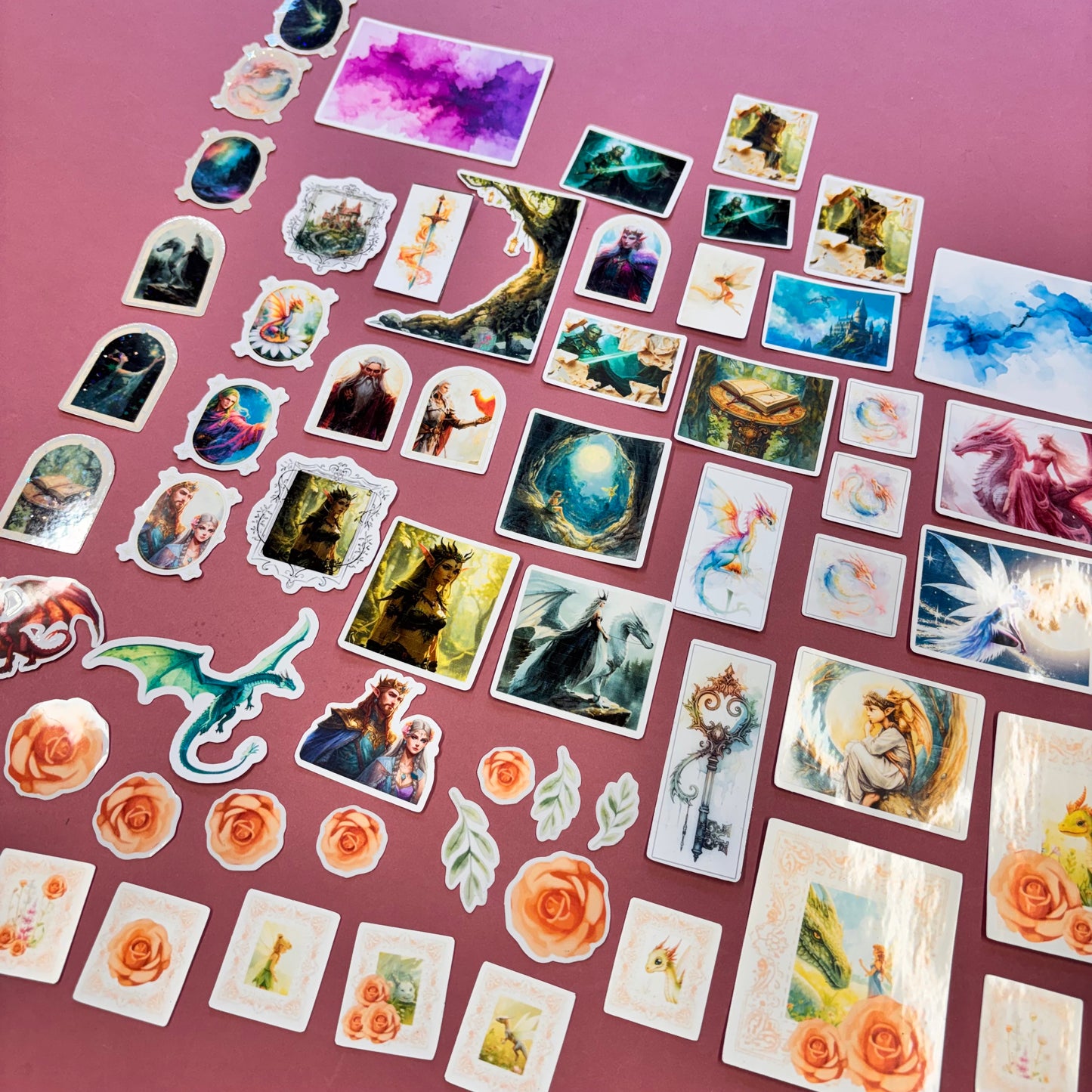 Fantasy Collage Book Ephemera and Sticker Bundle