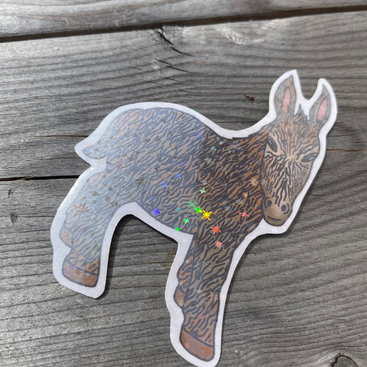 1 pc Douglas the Donkey Holographic Stickers