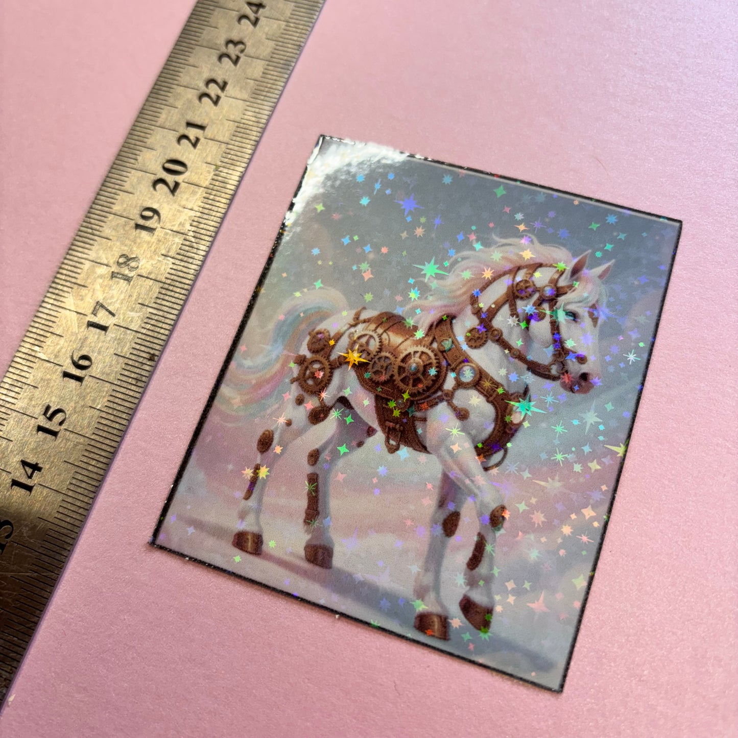 Victorian Steampunk Holographic Horse Die Cut Sticker by Shiny Creation