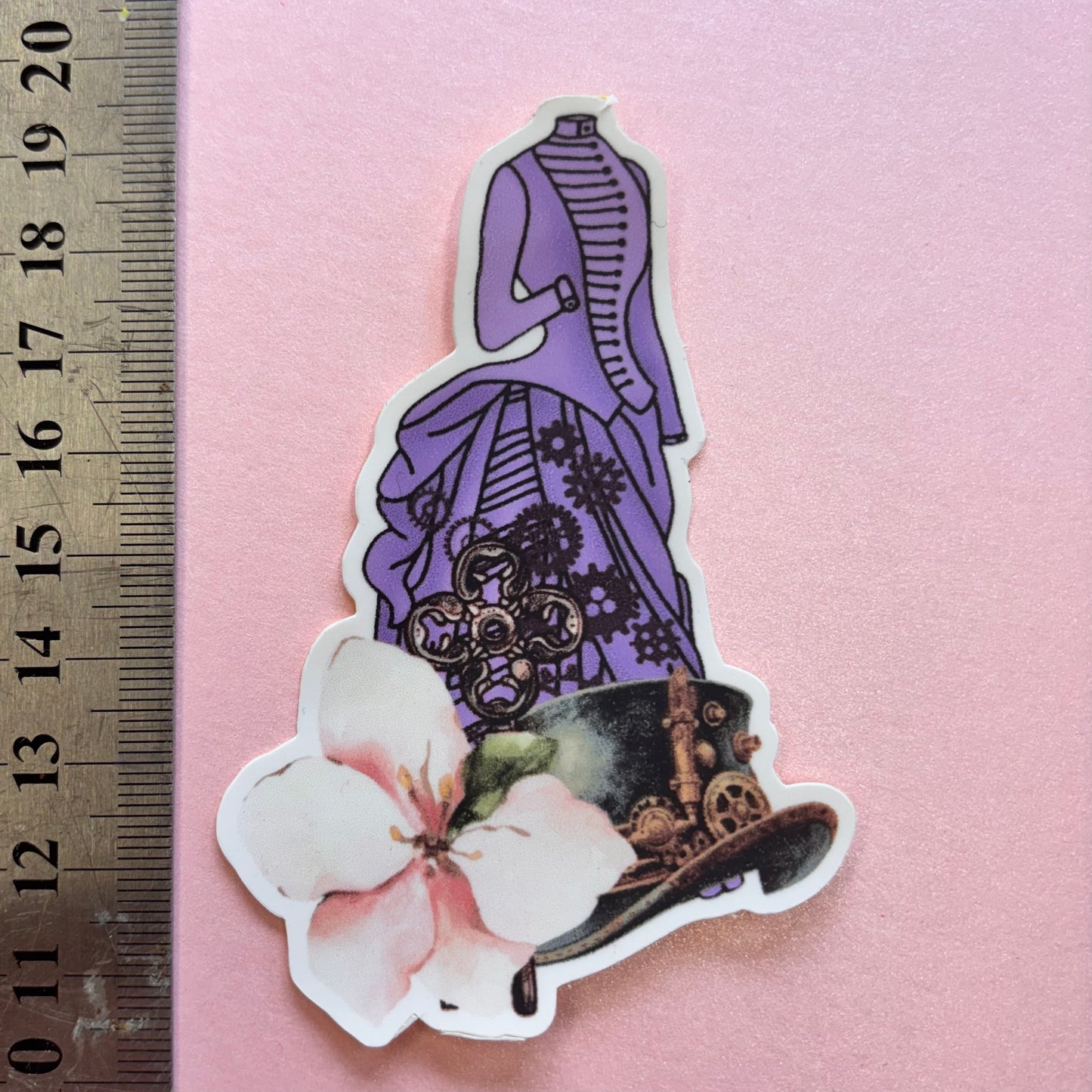Victorian Steampunk Matt Dress Die Cut Sticker by Shiny Creation