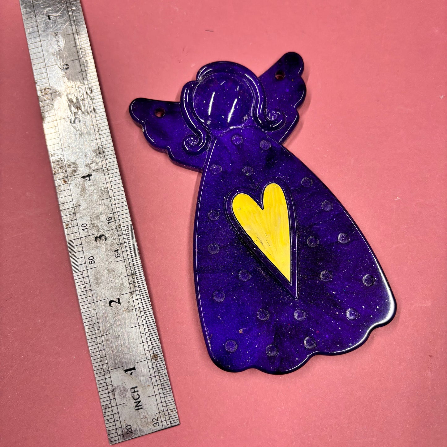 Beautiful Purple large Resin Angel Hanger