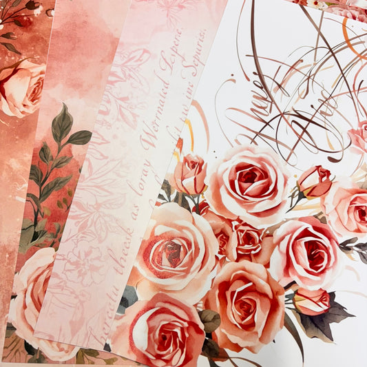 Delicate Rose Whole collection  Paper Pad 21 Sheets