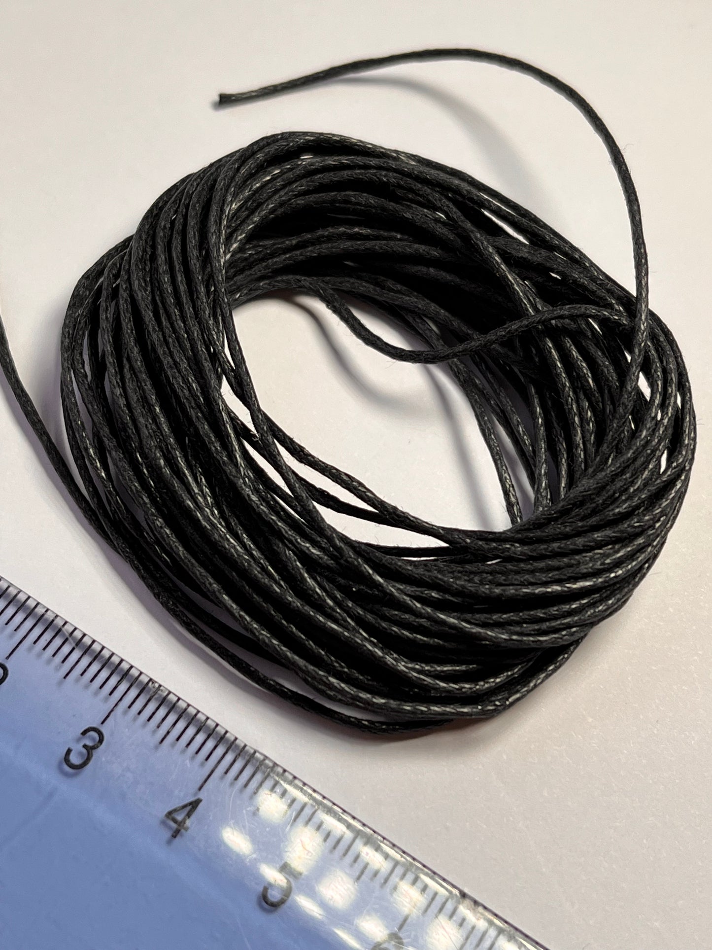 5 meters of Black Wax 1.5mm Cord