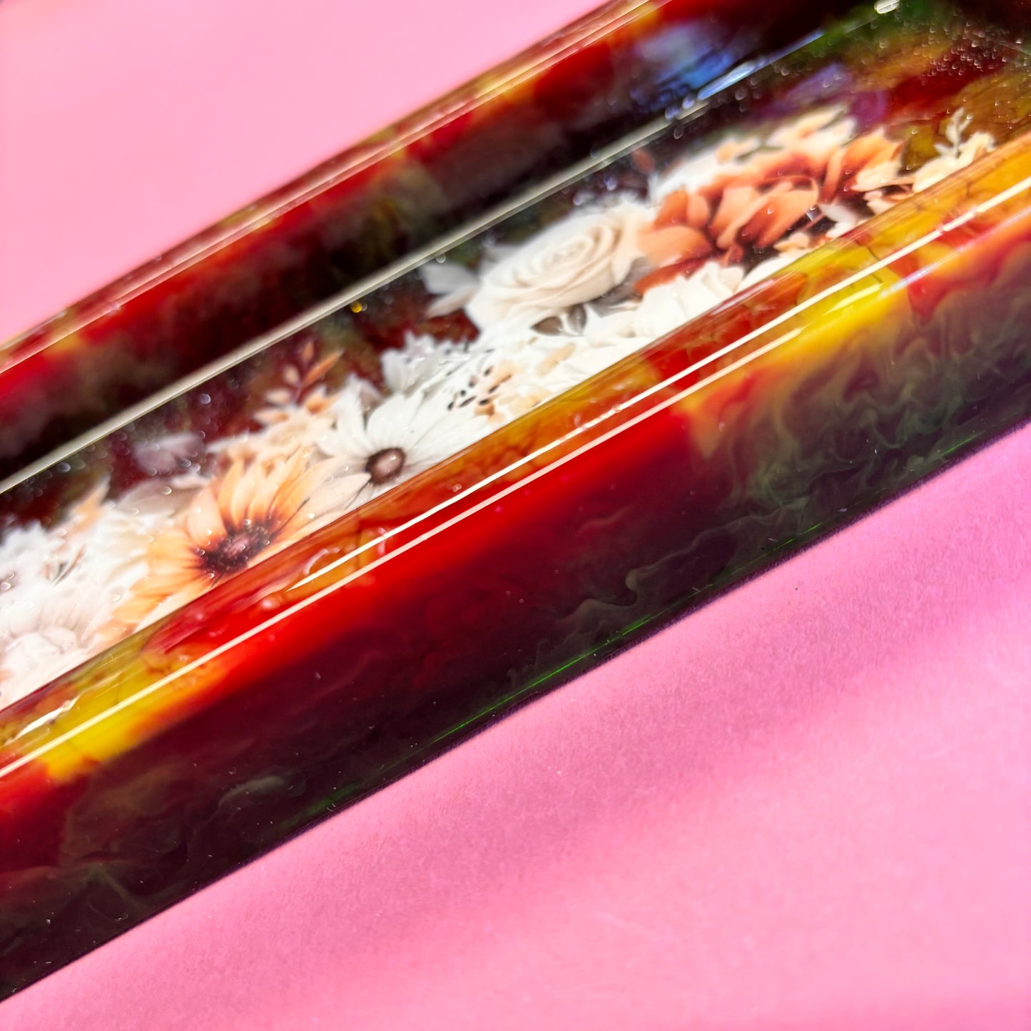 Long Autumnal Floral Trinket Tray