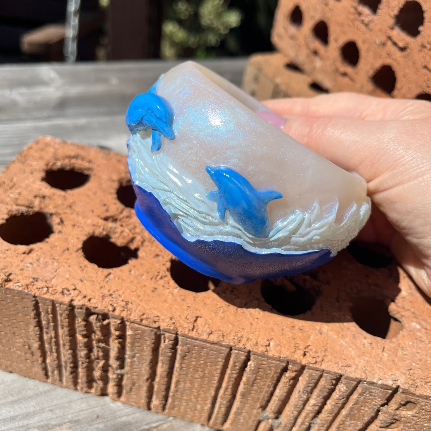 Dolphin Scene 3d Resin Pot