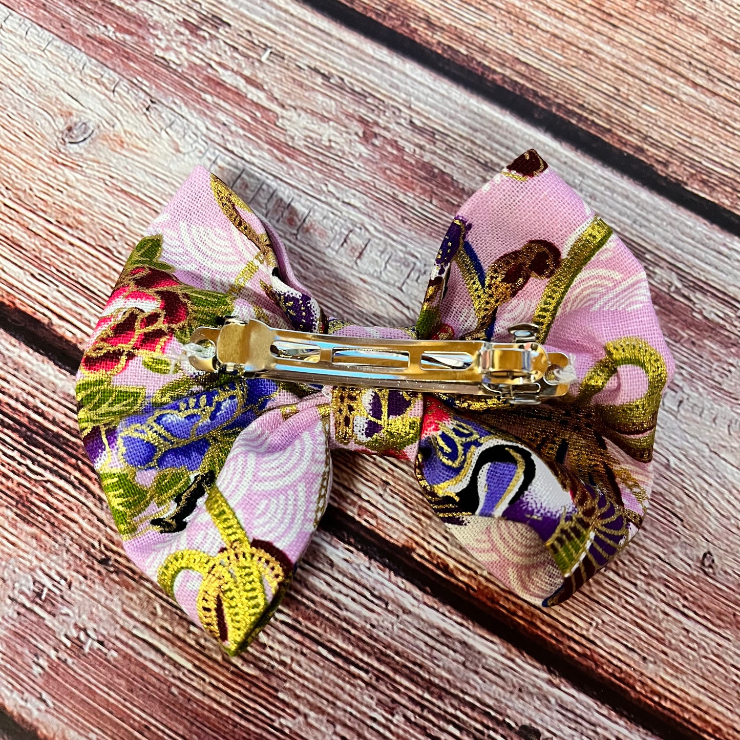 Purple Bow Hair Clip