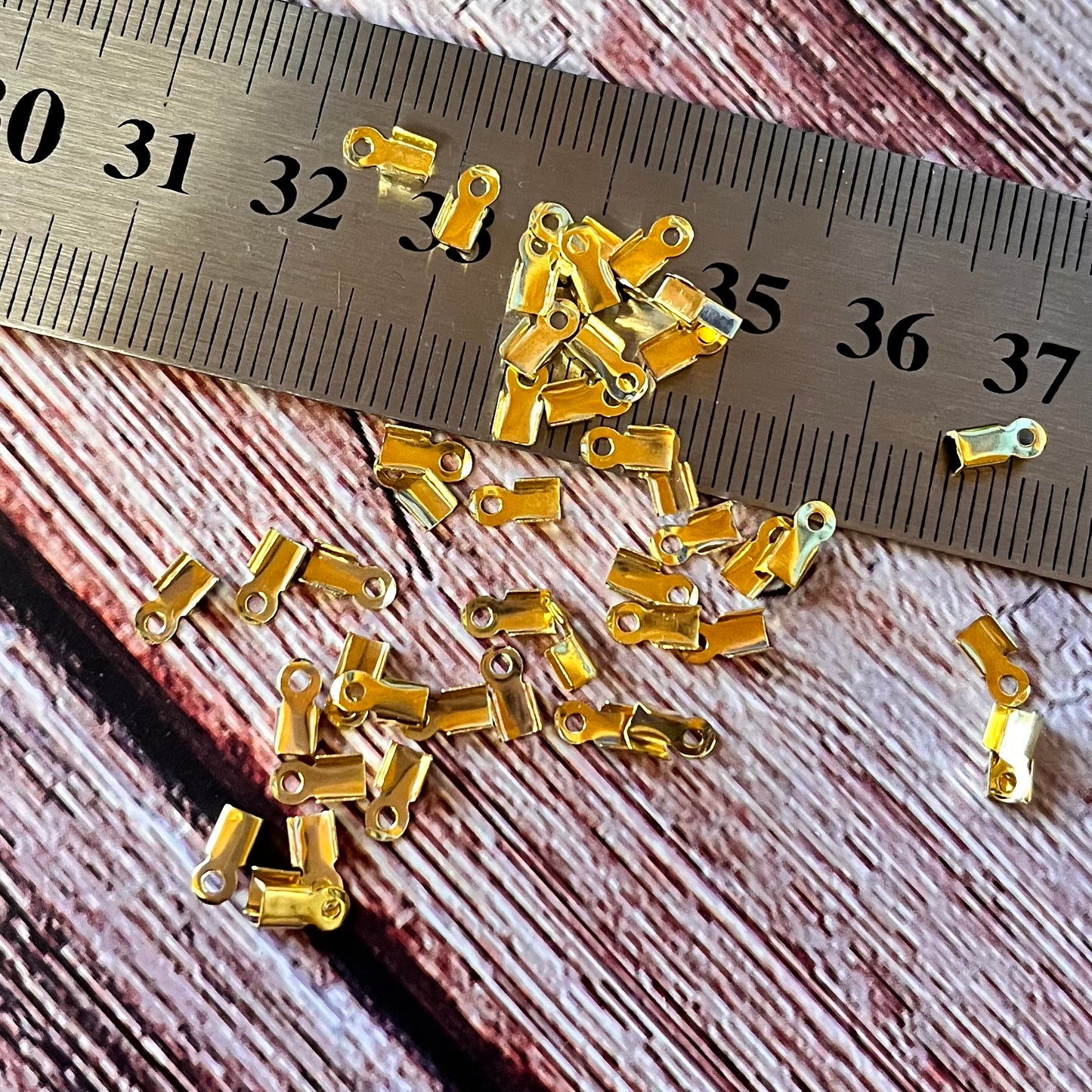 50 pcs Gold Plated 3mm Cord ends