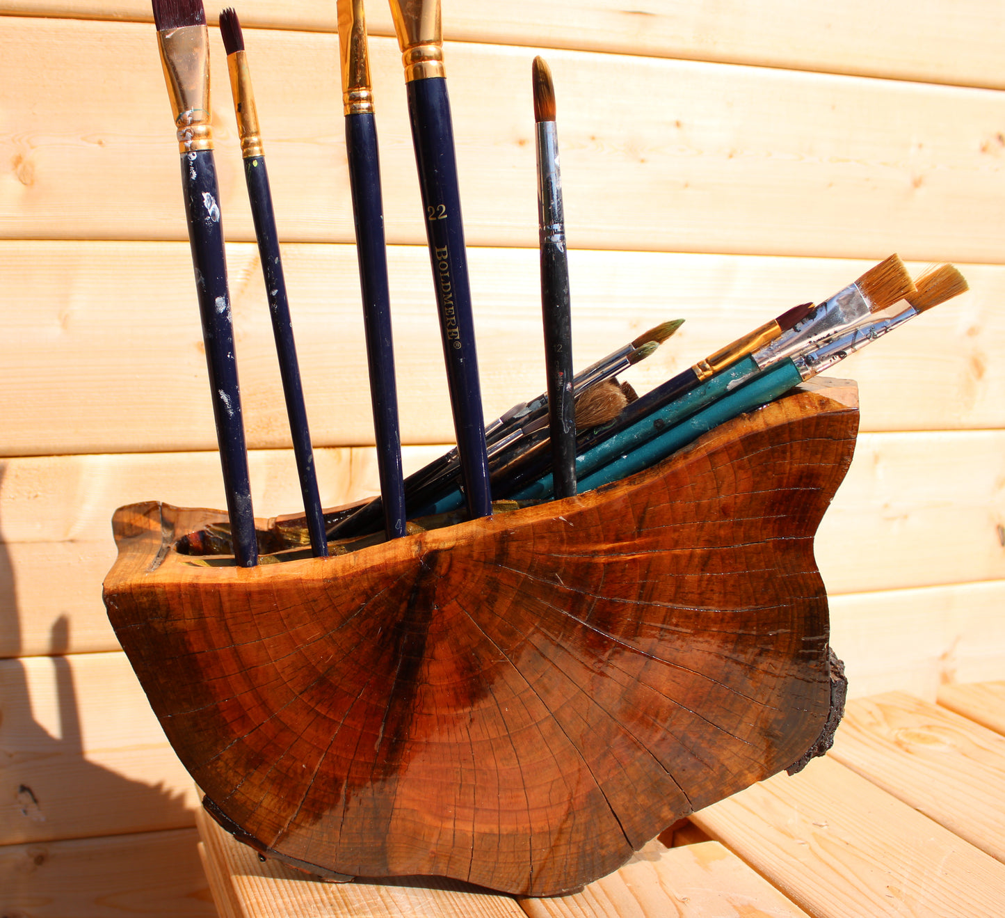 Large wooden Pen and Letter Holder