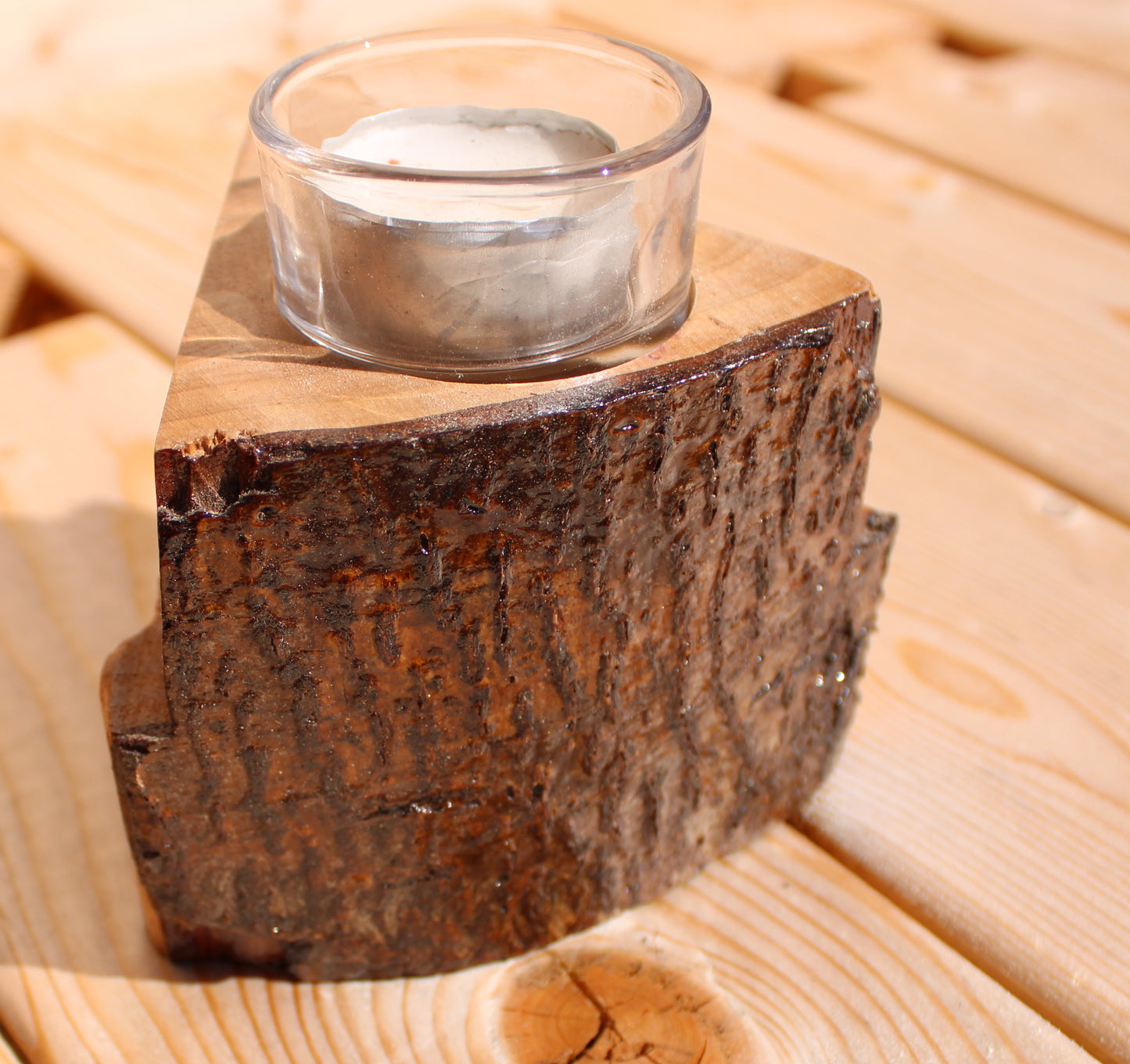 Wooden Cake Slice Tealight Holder