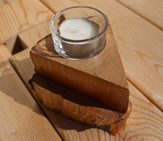 Wooden Cake Slice Tealight Holder
