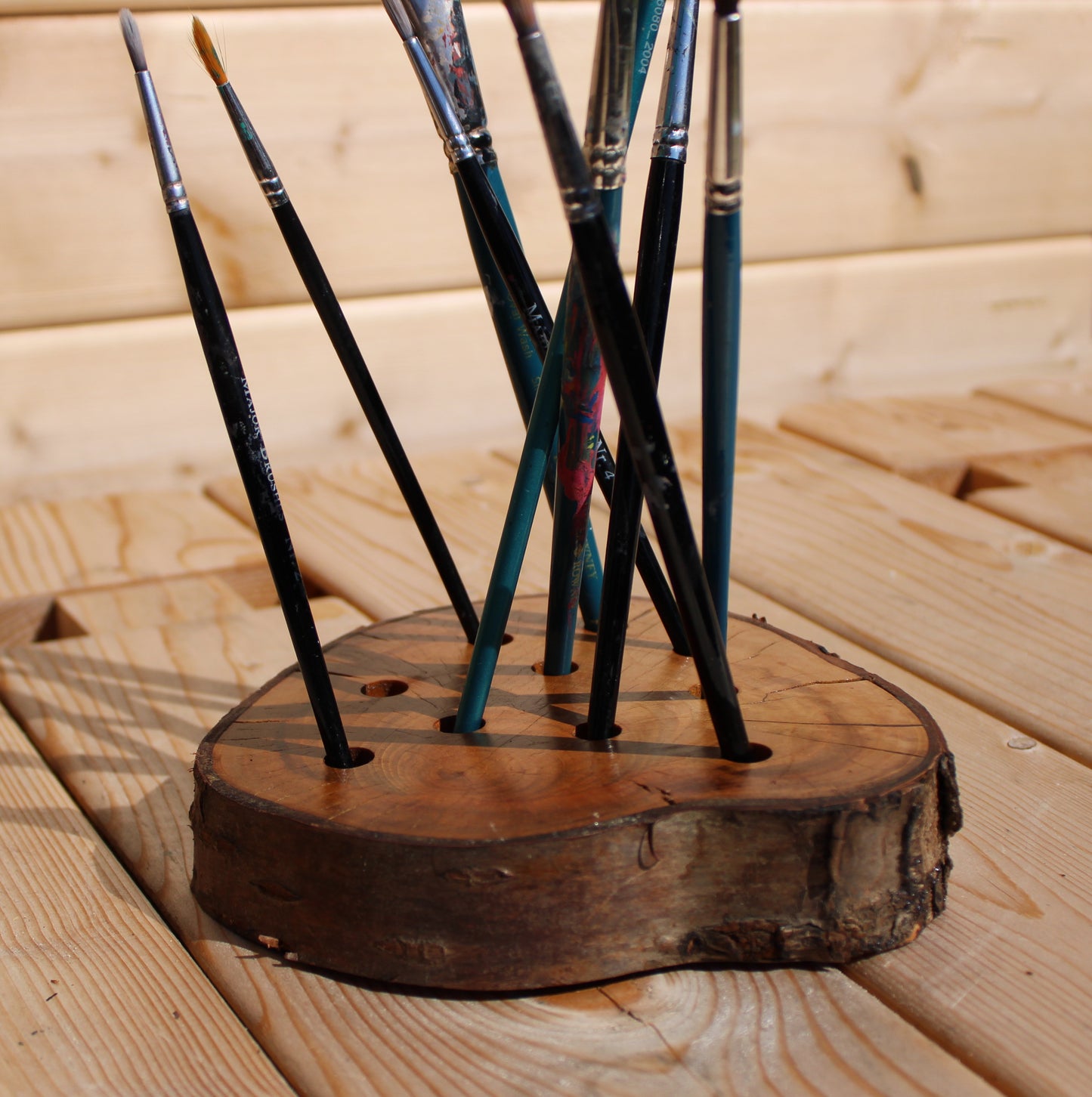 Wooden Slice Desk Tidy