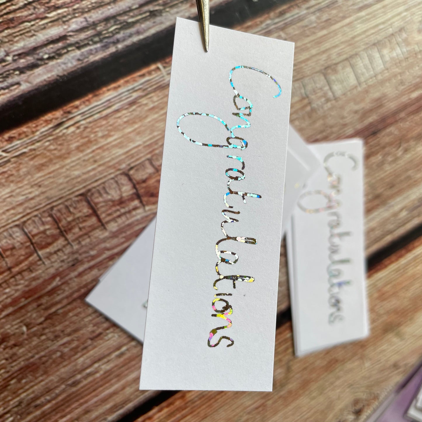 10 pcs Handwritten 'Congratulations' Coloured Foiled Sentiments